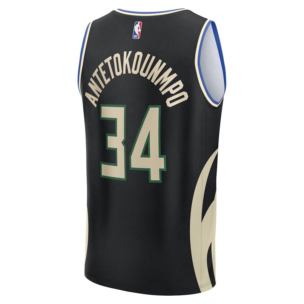 Giannis Antetokounmpo Milwaukee Bucks Fashion7 Youth Fast Break Replica Player Jersey - Statement Edition