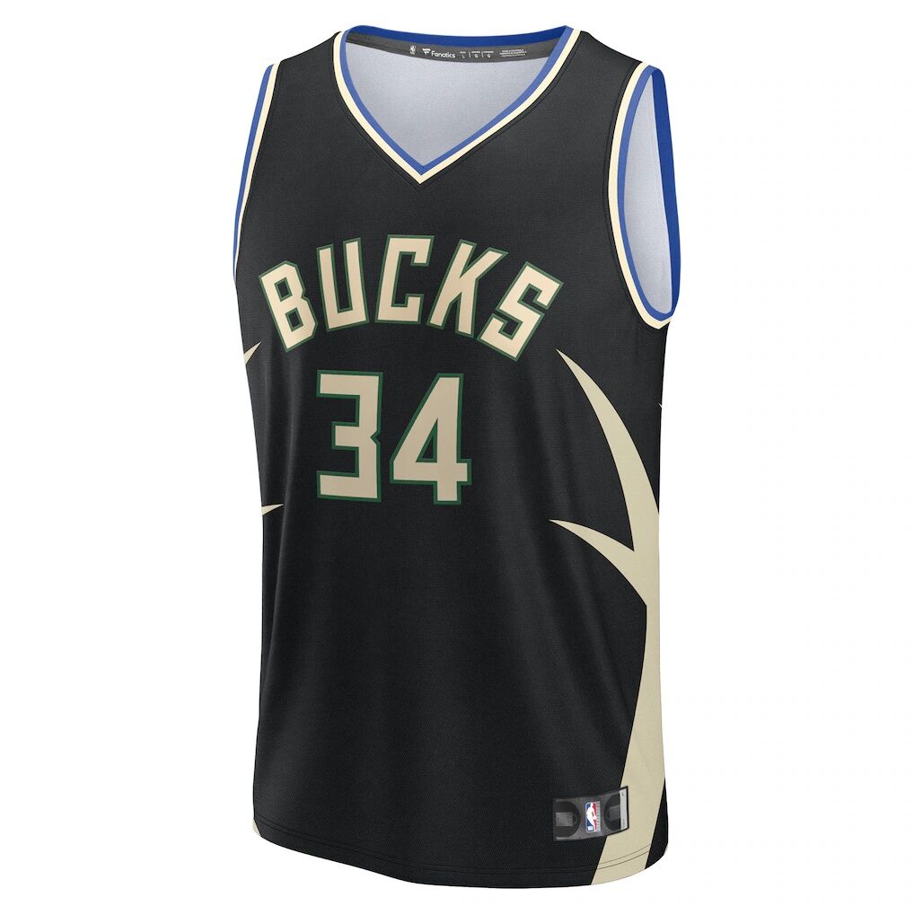 Giannis Antetokounmpo Milwaukee Bucks Fashion7 Youth Fast Break Replica Player Jersey - Statement Edition