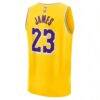 LeBron James Los Angeles Lakers Fashion7 Youth Fast Break Replica Player Jersey - Gold - Detail View