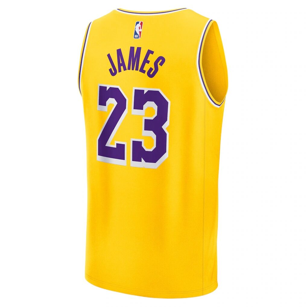 LeBron James Los Angeles Lakers Fashion7 Youth Fast Break Replica Player Jersey - Icon Edition