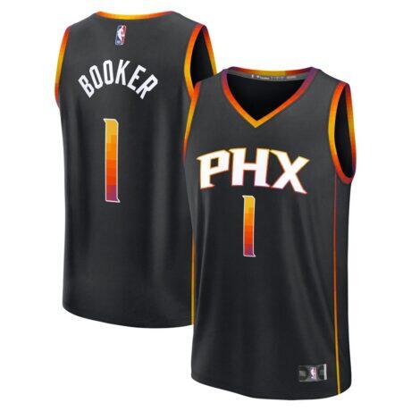 Devin Booker Phoenix Suns Fashion7 Youth Fast Break Replica Player Jersey - Black - Front View
