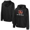 Cincinnati Bengals Streak Fleece Pullover Hoodie - Black - Front View