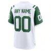 New York Jets Nike Classic Alternate Custom Replica Jersey - White - Detail View