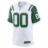 New York Jets Nike Classic Alternate Custom Replica Jersey - White - Side View