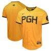Pittsburgh Pirates Nike Youth City Connect Limited Jersey - Gold - Front View