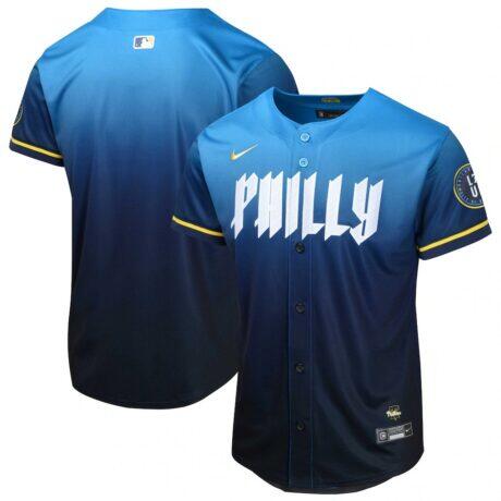 Philadelphia Phillies Nike Youth 2024 City Connect Limited Jersey - Blue - Front View