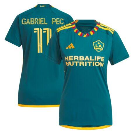 Gabriel Pec LA Galaxy adidas Women's 2024 LA Kit Replica Player Jersey - Green - Front View