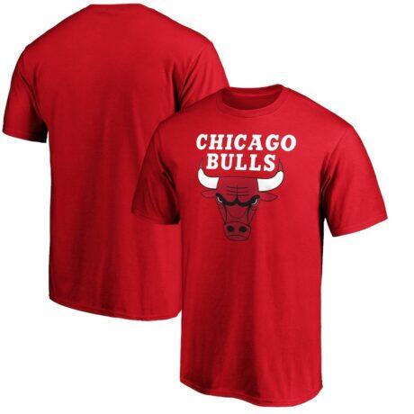 Chicago Bulls Global Logo T-Shirt - Red - Front View