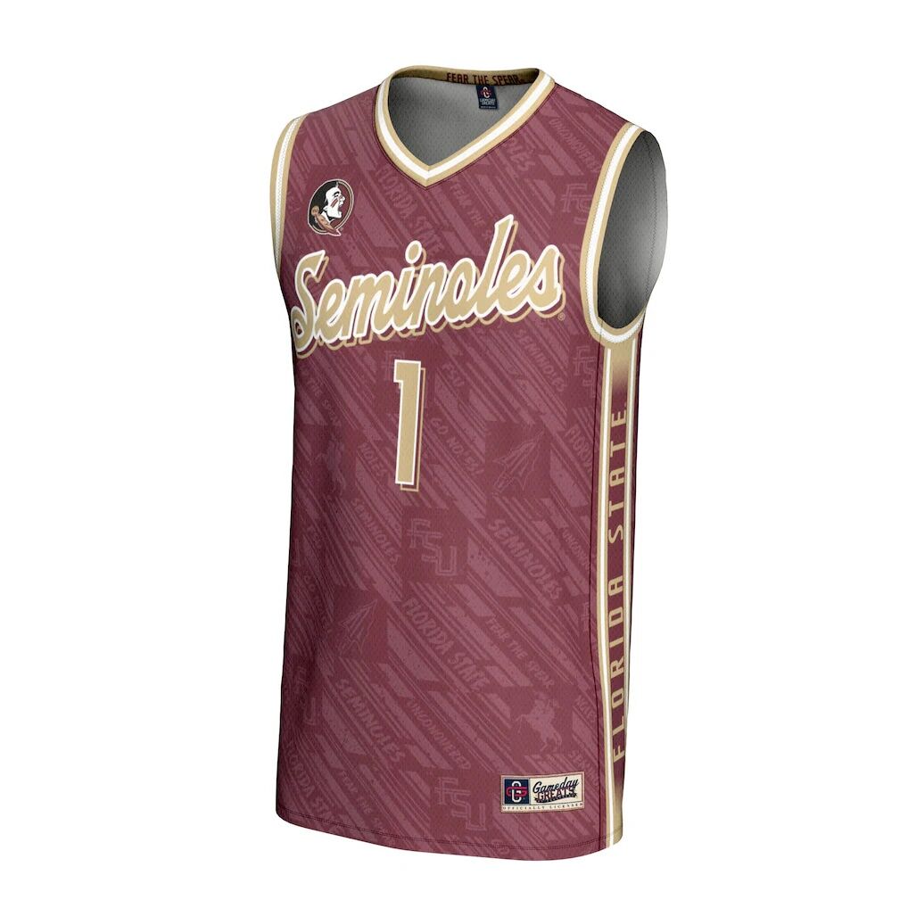 #1 Florida State Seminoles GameDay Greats Unisex Lightweight Highlight Print Basketball Jersey - Garnet