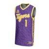 #1 LSU Tigers GameDay Greats Unisex Lightweight Highlight Print Basketball Jersey - Purple - Side View