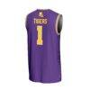 #1 LSU Tigers GameDay Greats Youth Lightweight Icon Print Basketball Jersey - Purple - Detail View
