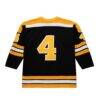 Bobby Orr Boston Bruins Mitchell & Ness Big & Tall 1971/72 Blue Line 2.0 Jersey - Black - Detail View