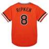 Cal Ripken Jr. Baltimore Orioles Mitchell & Ness 2001 Cooperstown Collection Authentic Throwback Jersey - Orange - Detail View