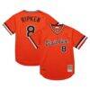 Cal Ripken Jr. Baltimore Orioles Mitchell & Ness 2001 Cooperstown Collection Authentic Throwback Jersey - Orange - Front View