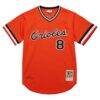 Cal Ripken Jr. Baltimore Orioles Mitchell & Ness 2001 Cooperstown Collection Authentic Throwback Jersey - Orange - Side View