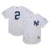 Derek Jeter New York Yankees Mitchell & Ness 2014 Cooperstown Collection Authentic Throwback Jersey - White - Front View