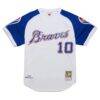 Chipper Jones Atlanta Braves Mitchell & Ness 2004 Cooperstown Collection Authentic Throwback Jersey - White - Back View