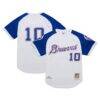 Chipper Jones Atlanta Braves Mitchell & Ness 2004 Cooperstown Collection Authentic Throwback Jersey - White - Front View