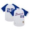 John Smoltz Atlanta Braves Mitchell & Ness 2004 Cooperstown Collection Authentic Throwback Jersey - White - Front View
