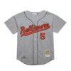 Brooks Robinson Baltimore Orioles Mitchell & Ness Cooperstown Collection 1966 Authentic Jersey - Gray - Side View