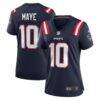 Drake Maye New England Patriots Nike Women's Player Game Jersey - Navy - Front View