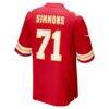 Josh Simmons Kansas City Chiefs Nike Game Jersey - Red - Detail View