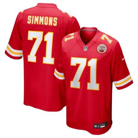 Josh Simmons Kansas City Chiefs Nike Game Jersey - Red - Front View