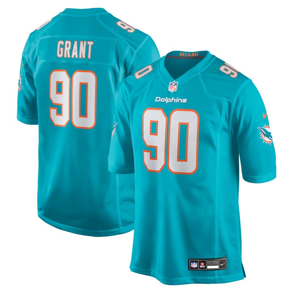 Kenneth Grant Miami Dolphins Nike Team Game Jersey - Aqua