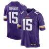 Dallas Turner Minnesota Vikings Nike Player Game Jersey - Purple - Front View
