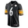 Patrick Queen Pittsburgh Steelers Nike Game Player Jersey - Black - Side View