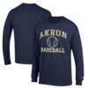 Akron Zips Champion Icon Baseball Long Sleeve T-Shirt - Navy - Front View