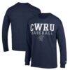 Case Western Reserve Spartans Champion Stack Baseball Long Sleeve T-Shirt - Navy - Front View