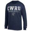 Case Western Reserve Spartans Champion Stack Baseball Long Sleeve T-Shirt - Navy - Side View