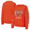 Cincinnati Bengals Gameday Couture Women's Rhinestone Star Sleeve Settle the Score Oversized Pullover Sweatshirt - Orange - Front View