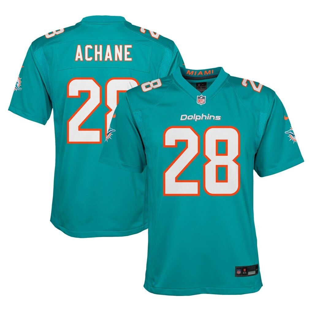 De'Von Achane Miami Dolphins Nike Youth Game Jersey - Aqua