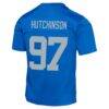 Aidan Hutchinson Detroit Lions Nike Youth Game Jersey - Blue - Detail View