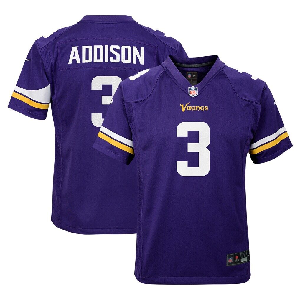 Jordan Addison Minnesota Vikings Nike Youth Game Jersey