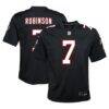 Bijan Robinson Atlanta Falcons Nike Youth Game Jersey - Black - Front View
