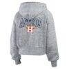 Houston Astros WEAR by Erin Andrews Women's Speckled Fleece Cropped Full-Zip Hoodie - - Detail View