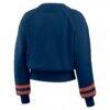 Houston Astros WEAR by Erin Andrews Women's Vintage Washed Cropped Pullover Sweatshirt - Navy - Detail View