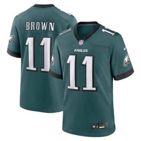 A.J. Brown Philadelphia Eagles Nike Team Game Jersey - Midnight Green - Front View