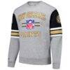 New Orleans Saints Mitchell & Ness All Over 4.0 Vintage Logo Pullover Sweatshirt - - Side View