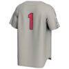 #1 Arizona Wildcats GameDay Greats Youth Lightweight Baseball Fashion Jersey - Gray - Detail View