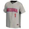 #1 Arizona Wildcats GameDay Greats Youth Lightweight Baseball Fashion Jersey - Gray - Side View