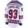 Mika Zibanejad New York Rangers Fashion7 Away Premier Breakaway Player Jersey - White - Detail View