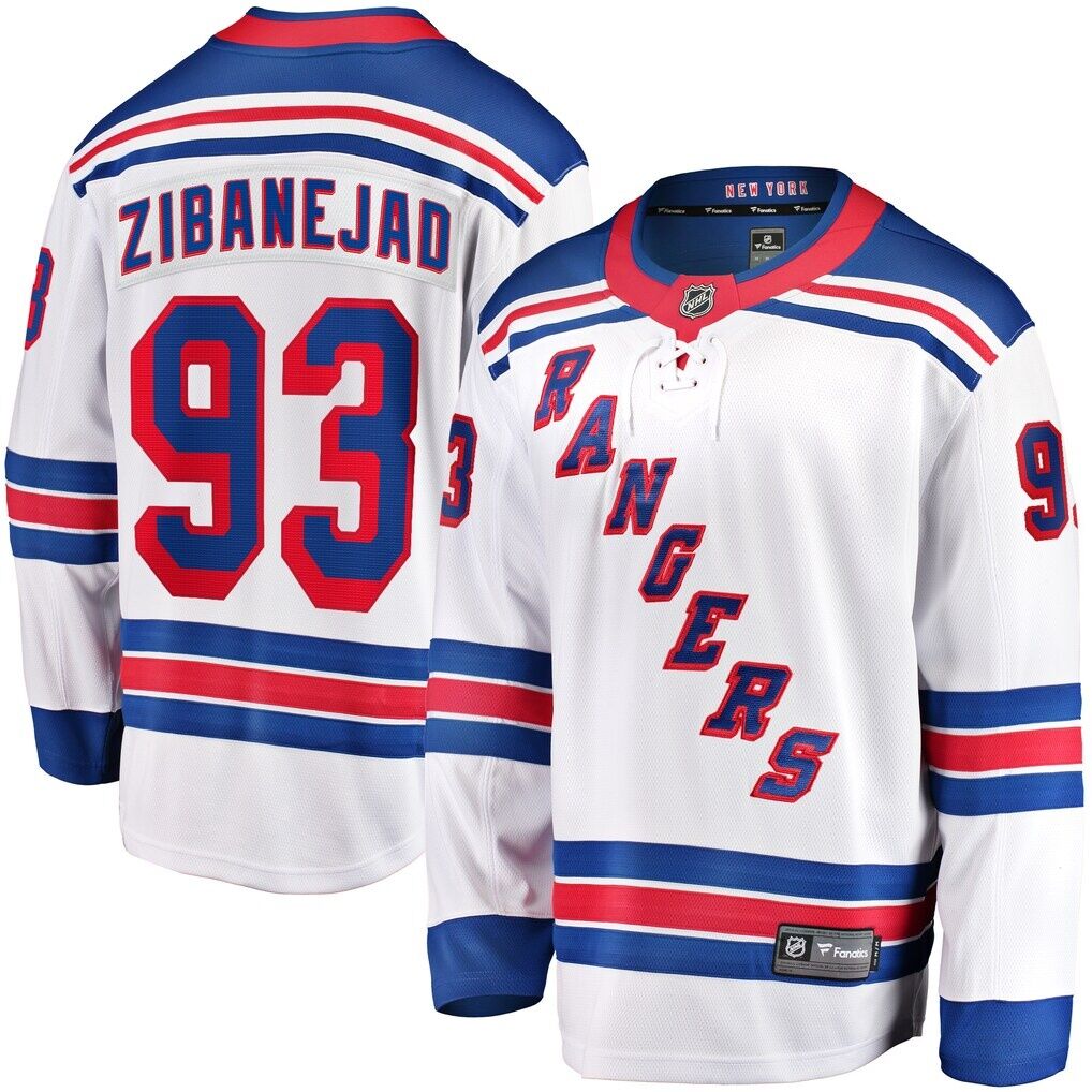 Mika Zibanejad New York Rangers Fashion7 Away Premier Breakaway Player Jersey