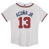 Ronald Acuña Jr. Atlanta Braves Nike Preschool Home Game Jersey - White - Detail View