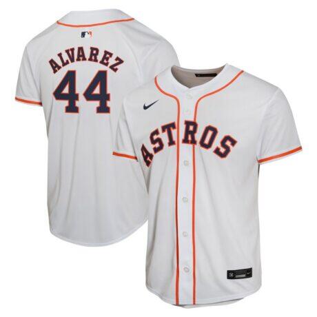 Yordan Alvarez Houston Astros Nike Youth Home Game Player Jersey - White - Front View