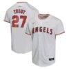 Mike Trout Los Angeles Angels Nike Youth Home Game Player Jersey - White - Front View