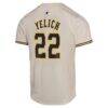 Christian Yelich Milwaukee Brewers Nike Youth Home Game Player Jersey - Cream - Detail View
